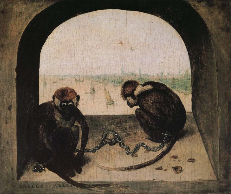 Pieter Bruegel 2 monkeys Sweden oil painting art